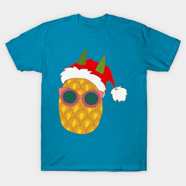 Pineapple Funny Punctured Hat Christmas Tee T-Shirt T-Shirt by geekandgamerstore